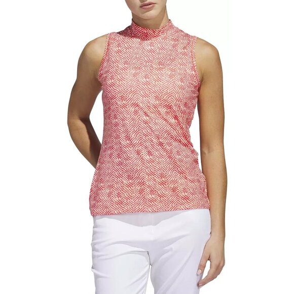 Adidas Women’s Golf Ultimate 365 Sleeveless Mock Neck Tank Size Medium Pure Ruby - Picture 2 of 6